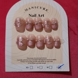 Nude Pink Pearl Accent Press-On Nail Set